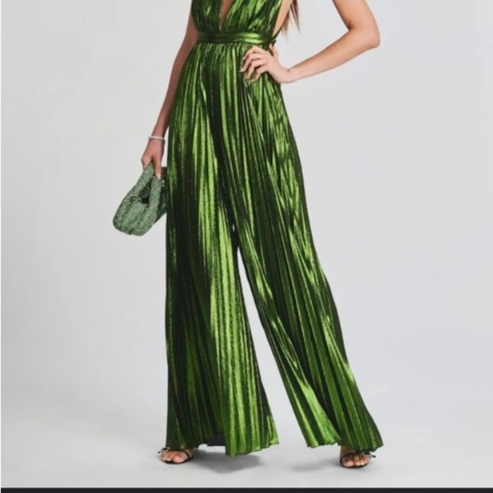 Metallic Green Jumpsuit